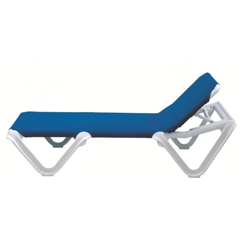 Grosfillex® Nautical Sling Chaise, Royal Blue Sling with White Frame, Minimum Qty. 2